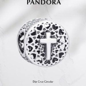 Charm estilo Pandora Cruz circular- Plata ley 925