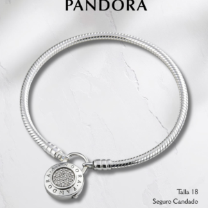 Pulsera estilo Pandora con seguro Candado- Plata ley 925 original