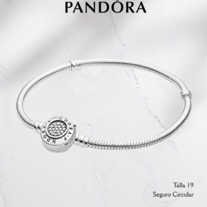 Pulsera estilo Pandora con seguro Circular Pandora- Plata ley 925 original